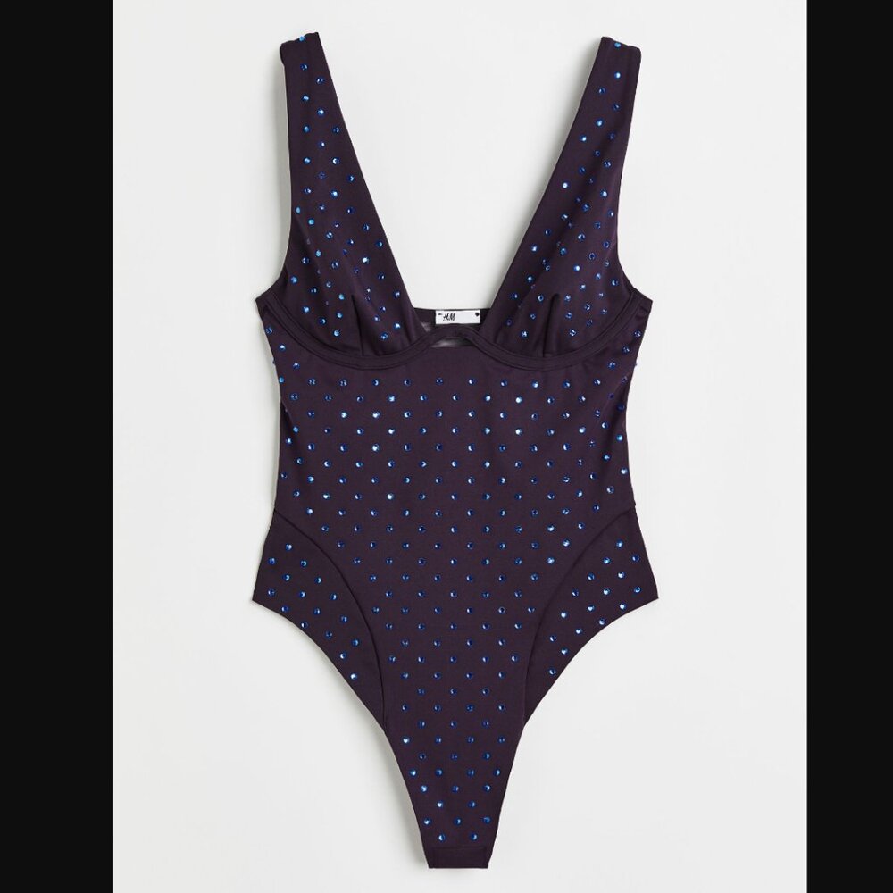Rhinestone Bodysuit  H&M